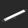 Oprawa podszafkowa V-TAC 2W LED srebrna czujnik ruchu ładowanie USB 40cm VT-8142 4000K 160lm